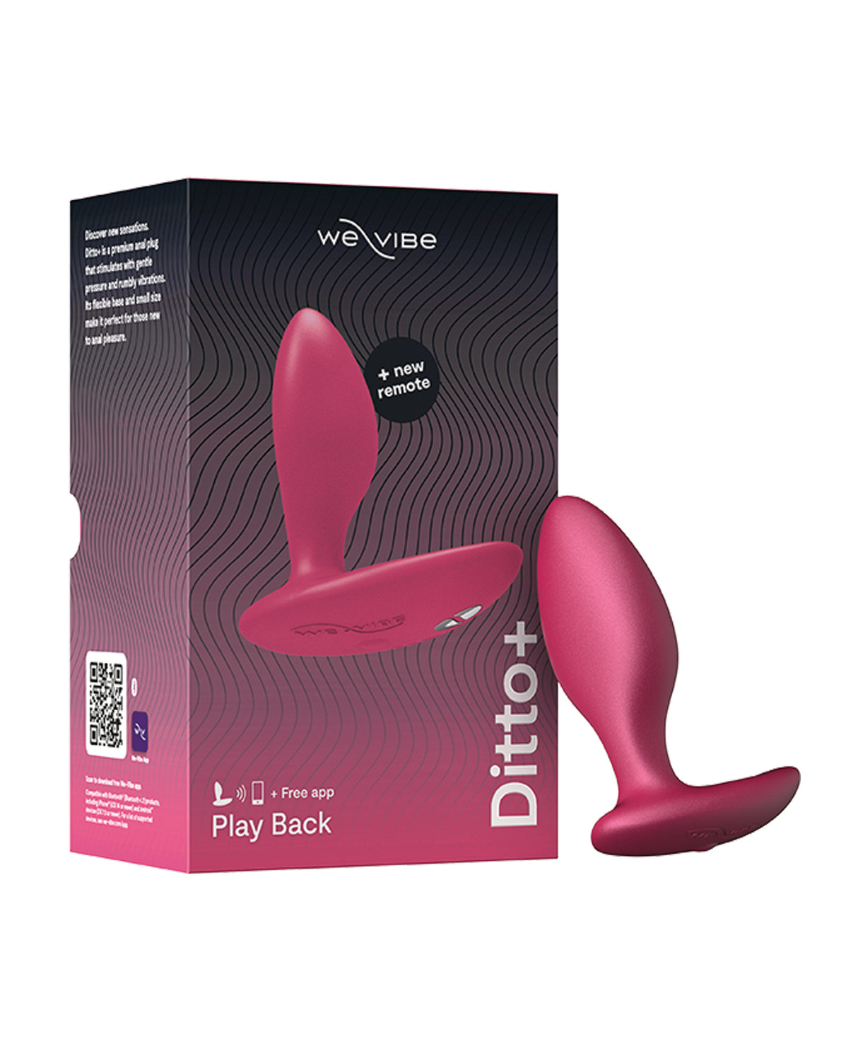 We-Vibe Ditto+ vibrating anal plug in Cosmic Pink