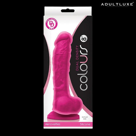 Colours Dual Density 8 Inch Silicone Dildo - AdultLuxe
