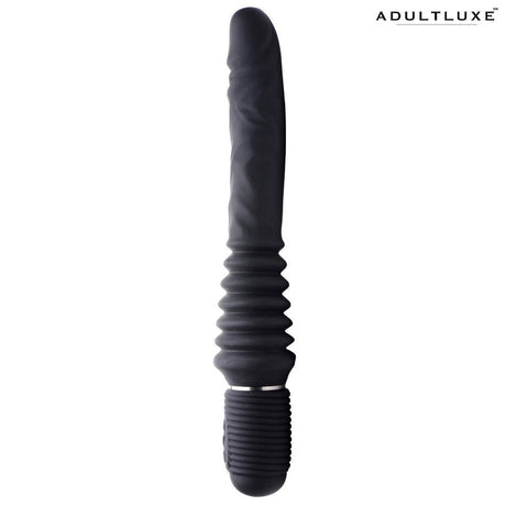 Master Series 10x Silicone Vibrating Thrusting Dildo - AdultLuxe