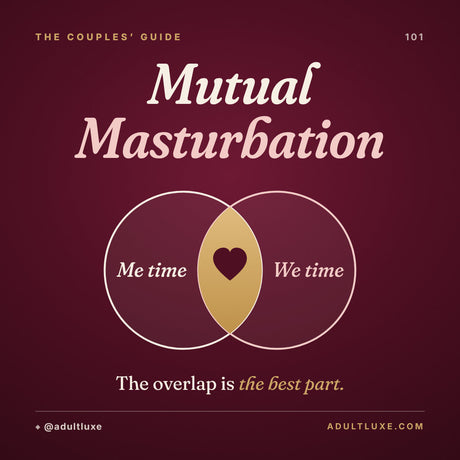 Mutual Masturbation 101 cover: a Venn diagram of me time and we time with a heart in the overlap
