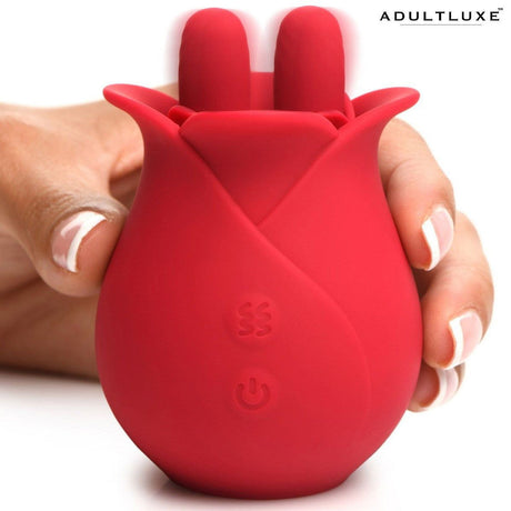 10x Fondle Massaging Rose Silicone Clit Stimulators - AdultLuxe