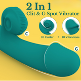 AdultLuxe Curler Vibrating Dildo-Green