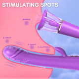 AdultLuxe Zenora 3 in 1 Suction + Vibrating + G-Spot Vibrator-Purple