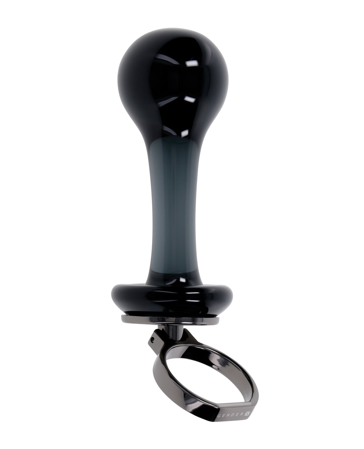 Gender X Blow Pop glass plug - profile view showing tapered stem and flared base