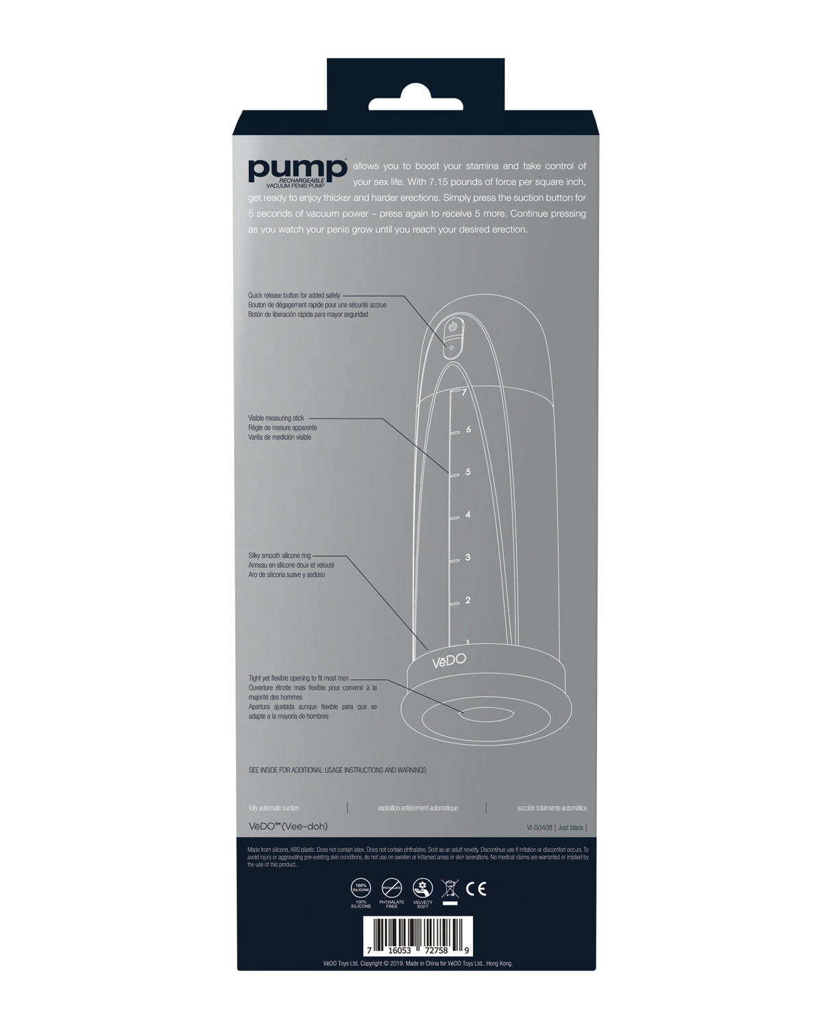 VeDO Pump Rechargeable Vacuum Penis Pump