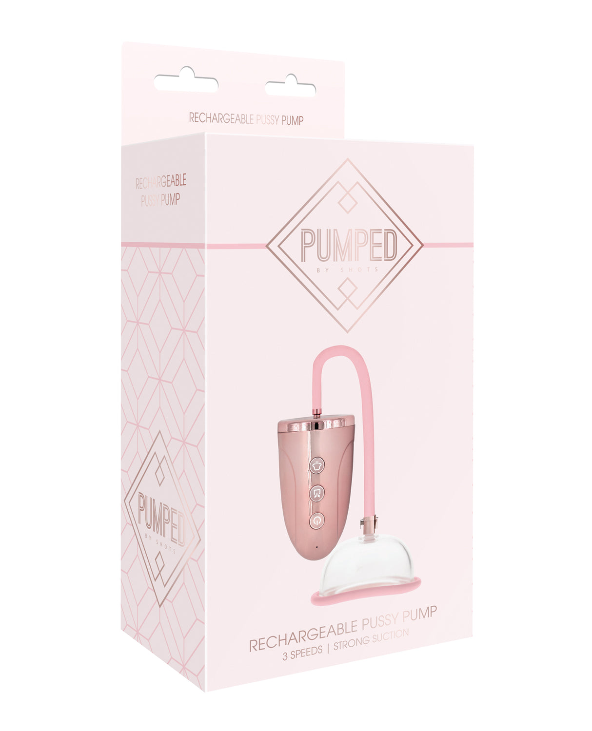 Shots Pumped Automatic Rechargeable Pussy Pump Set Rose Gold - AdultLuxe
