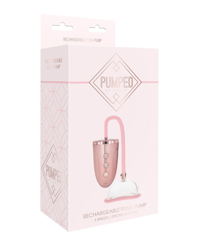 Shots Pumped Automatic Rechargeable Pussy Pump Set Rose Gold - AdultLuxe