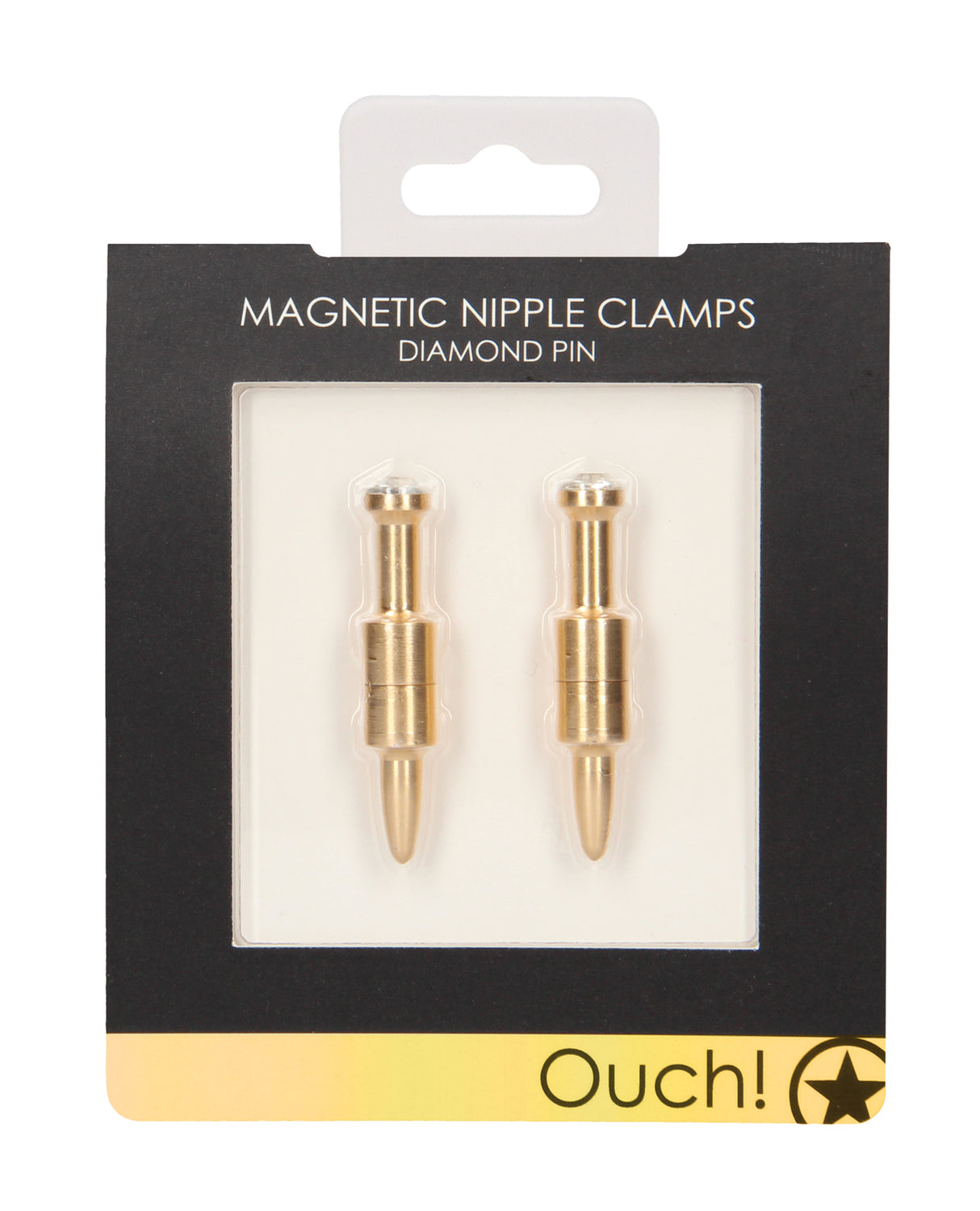 Shots Ouch Magnetic Pin Nipple Clamps Gold - AdultLuxe