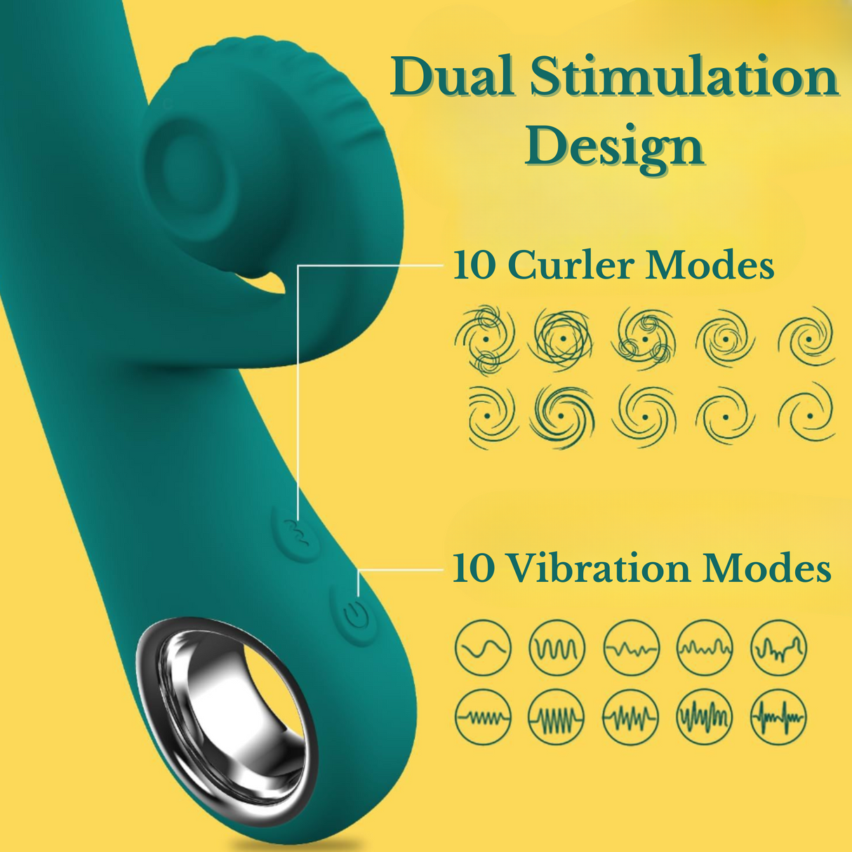 AdultLuxe Curler Vibrating Dildo-Green