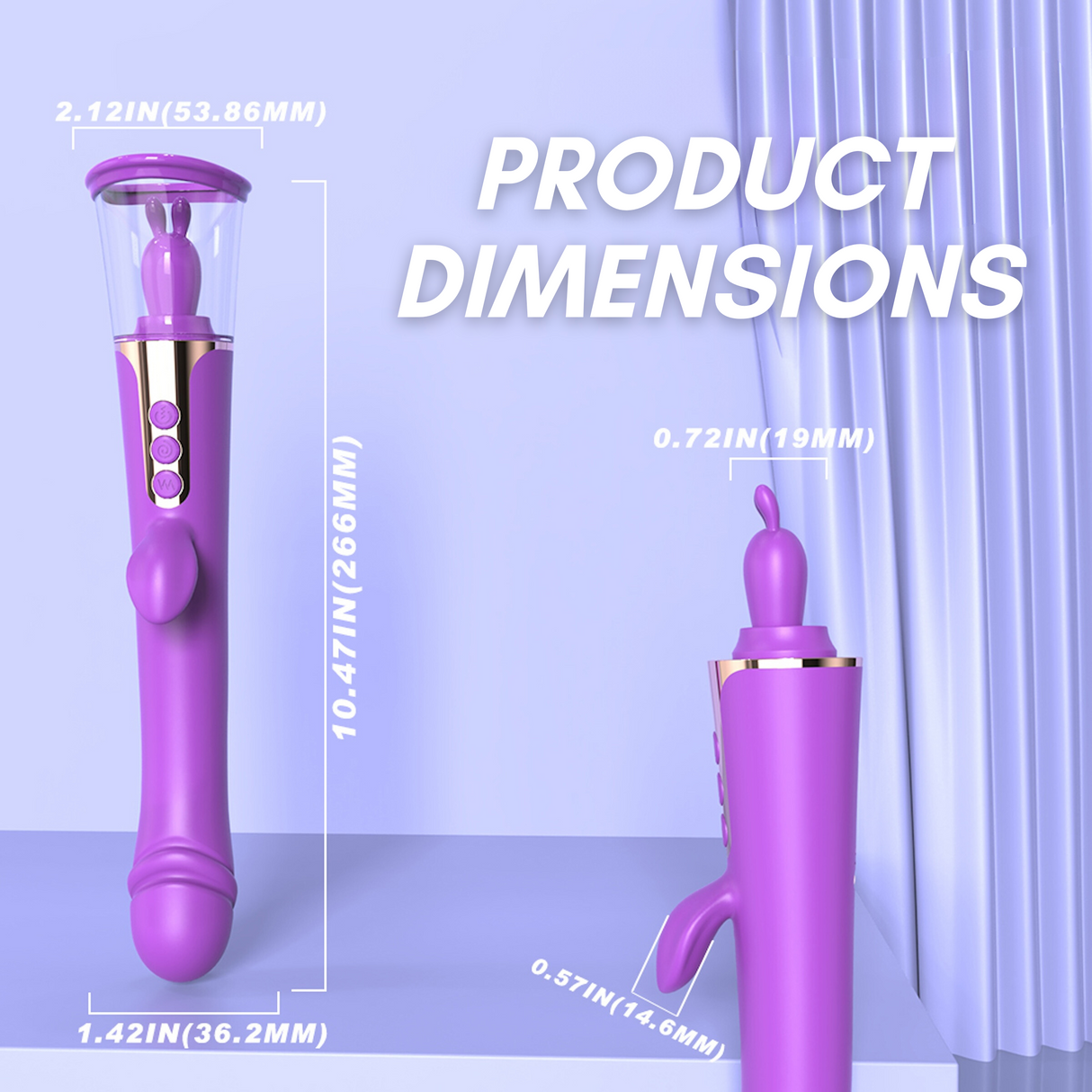 AdultLuxe Zenora 3 in 1 Suction + Vibrating + G-Spot Vibrator-Purple