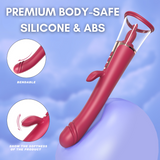 AdultLuxe Zenora 3 in 1 Suction + Vibrating + G-Spot Vibrator-Red