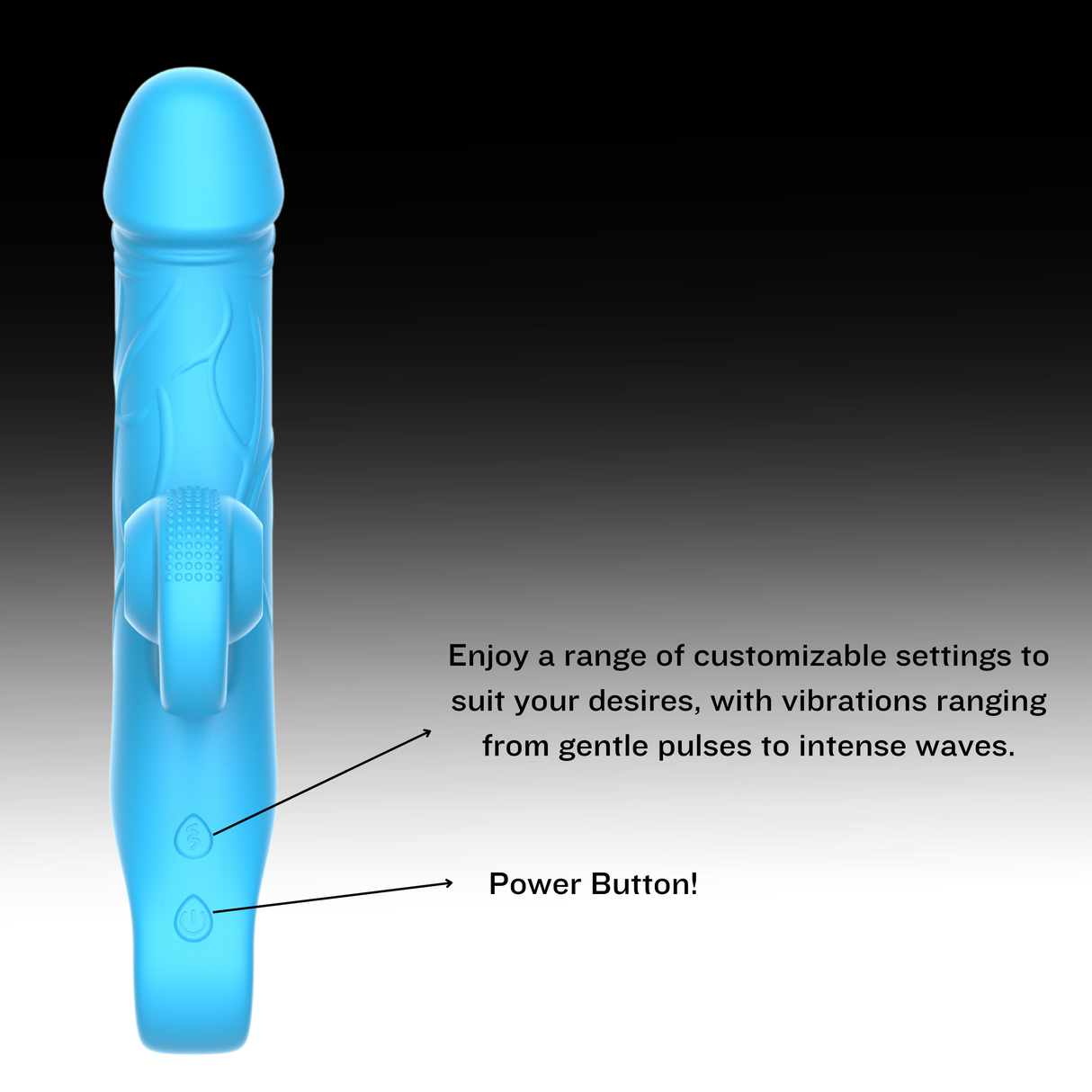 AdultLuxe Curler Vibrating Dildo-Blue