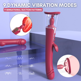 AdultLuxe Zenora 3 in 1 Suction + Vibrating + G-Spot Vibrator-Red