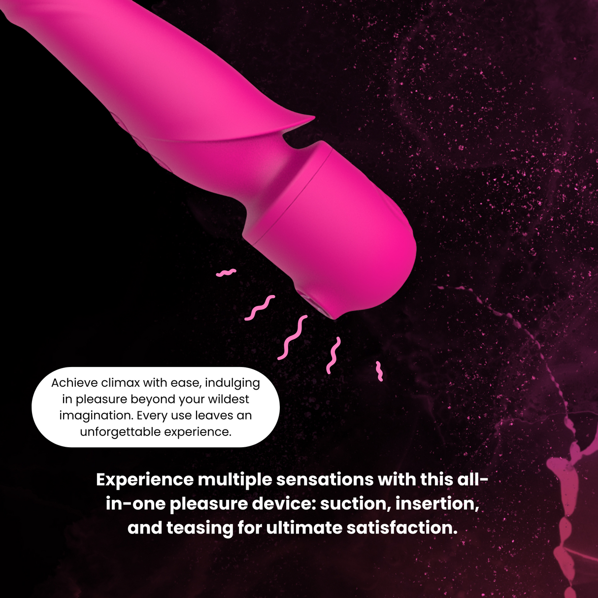 AdultLuxe Serenity Pulse  4 in 1 Wand with Clitoral Pulse, Air Suction & GSpot Stimulation Vibrator