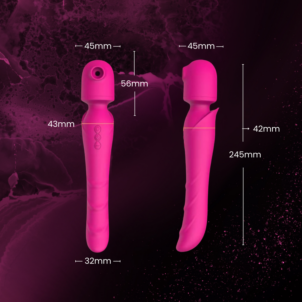 AdultLuxe Serenity Pulse  4 in 1 Wand with Clitoral Pulse, Air Suction & GSpot Stimulation Vibrator