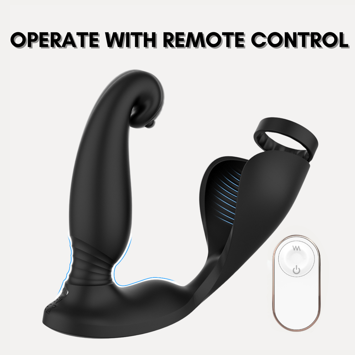 AdultLuxe Triple Targeter 3 in 1 Prostate Massager + Cock Ring with Remote