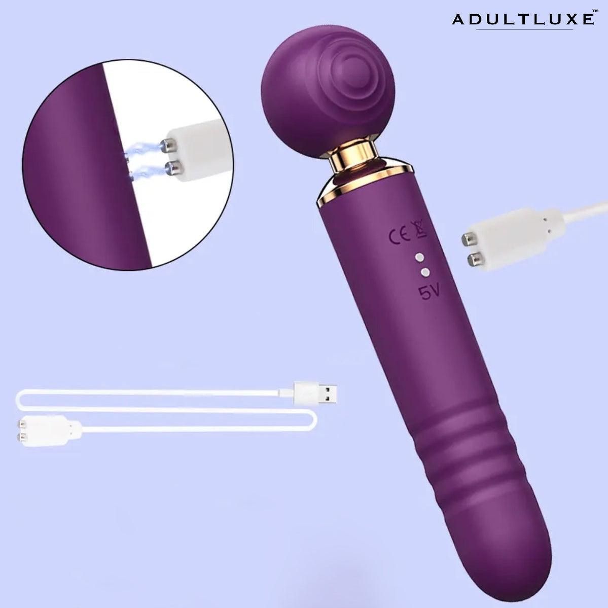 AdultLuxe 3 in 1 Air Suction Thumping & Thrusting Luxury Wand - AdultLuxe