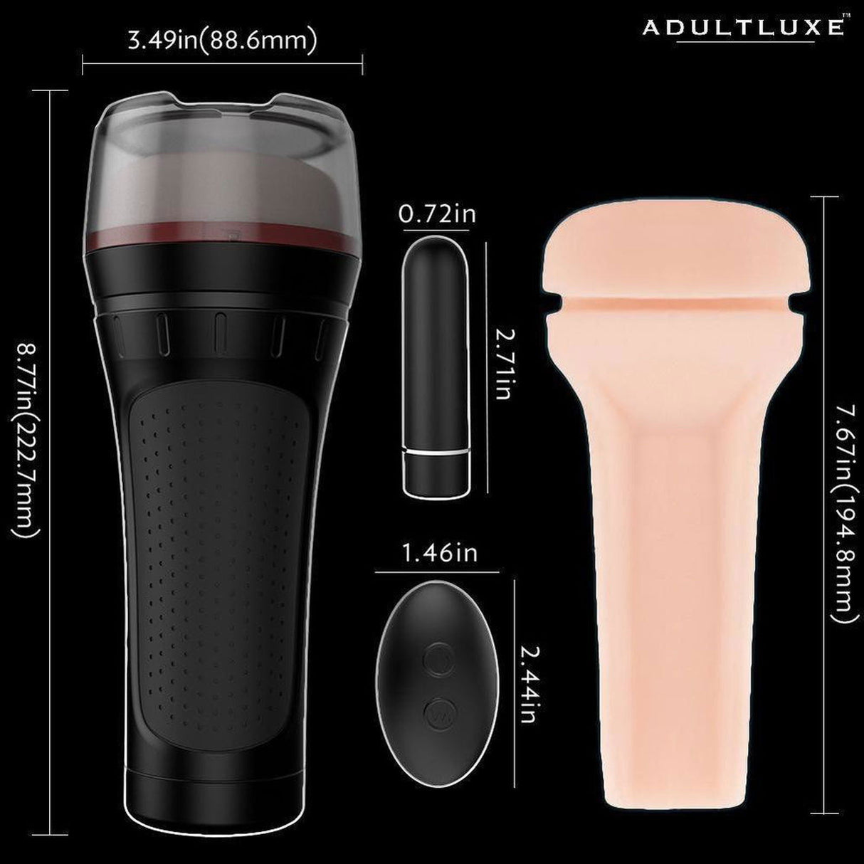 AdultLuxe Auto Vibrating Vagina Masturbator Stroker Remote Control - AdultLuxe