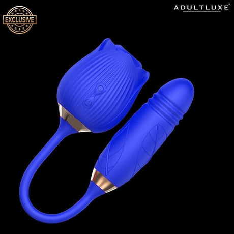 AdultLuxe Godsend Rose Sucker with Thrusting Dildo - AdultLuxe