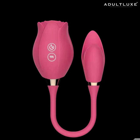 AdultLuxe Rose Sucker Clitoral & Nipple Sucker with Licking Tail - AdultLuxe