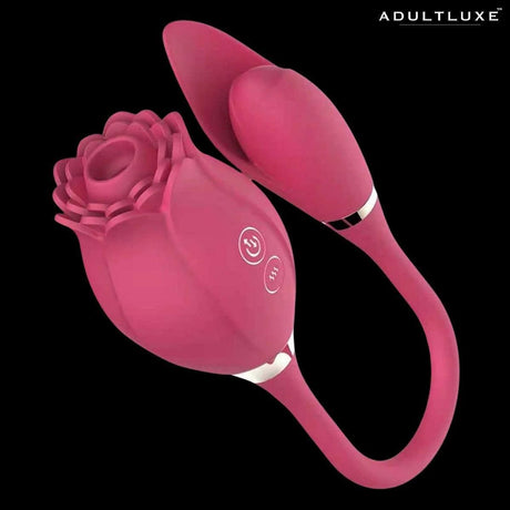 AdultLuxe Rose Sucker Clitoral & Nipple Sucker with Licking Tail - AdultLuxe