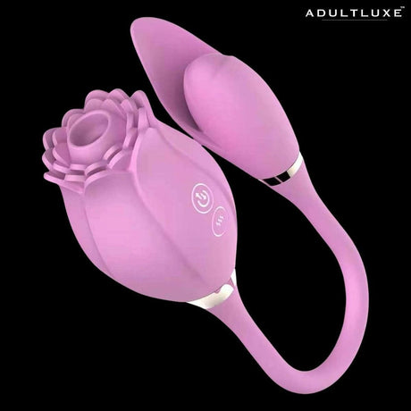 AdultLuxe Rose Sucker Clitoral & Nipple Sucker with Licking Tail - AdultLuxe