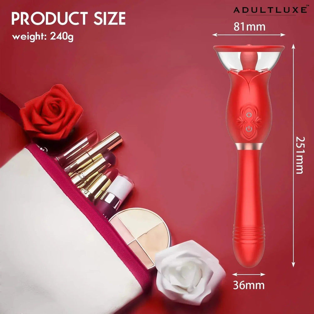 AdultLuxe Rose Toy with Suction Pump & Thruster - AdultLuxe
