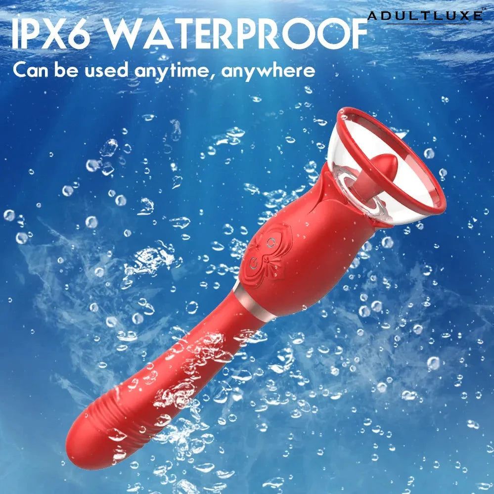 AdultLuxe Rose Toy with Suction Pump & Thruster - AdultLuxe