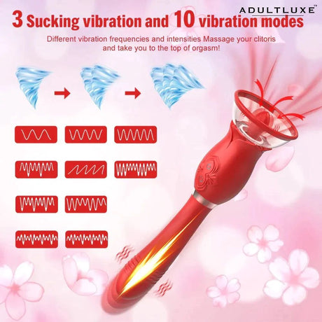 AdultLuxe Rose Toy with Suction Pump & Thruster - AdultLuxe