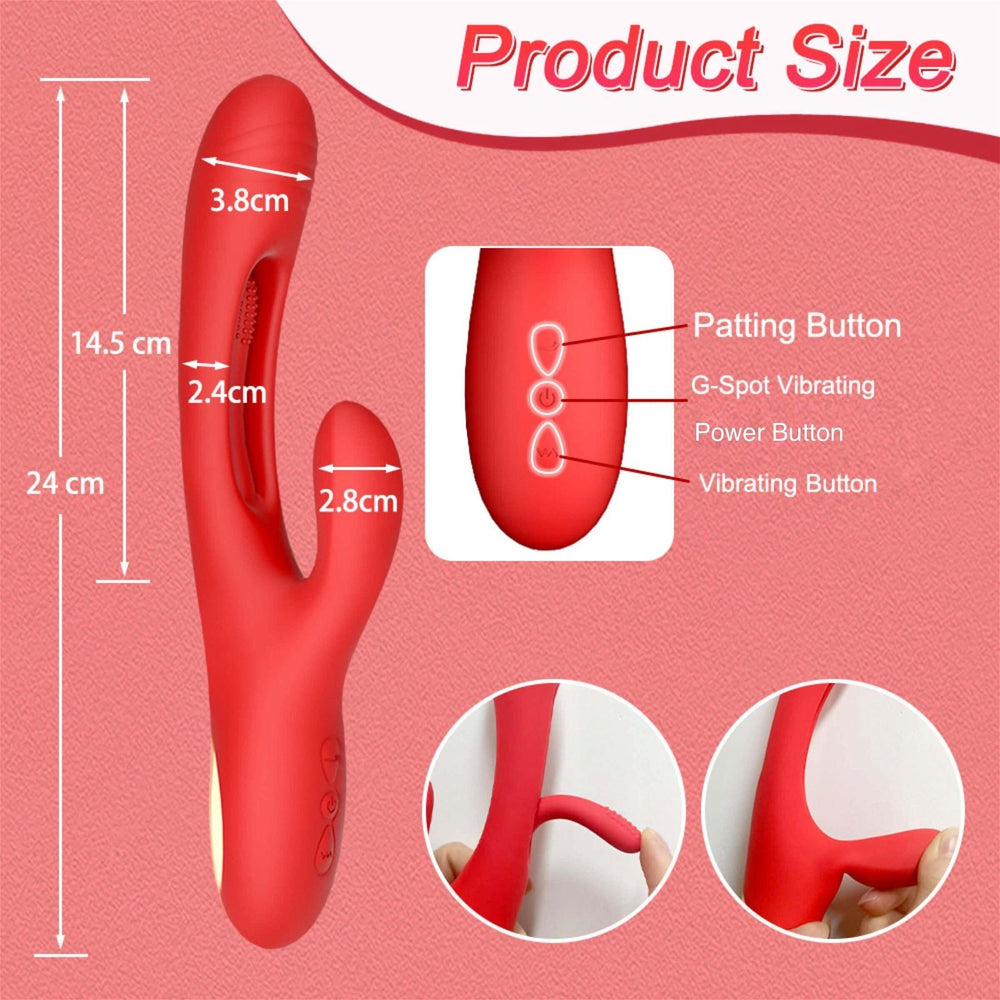 AdultLuxe Tapper-3 in 1 Clitoral & GSpot Vibrator with Tapping Function - AdultLuxe