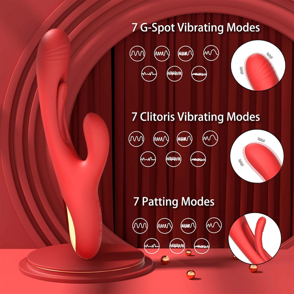 AdultLuxe Tapper-3 in 1 Clitoral & GSpot Vibrator with Tapping Function - AdultLuxe