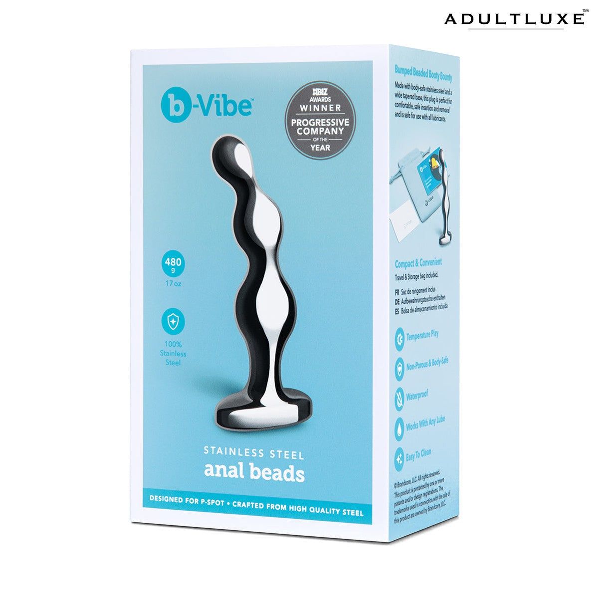 B-Vibe Stainless Steel Anal Beads - AdultLuxe