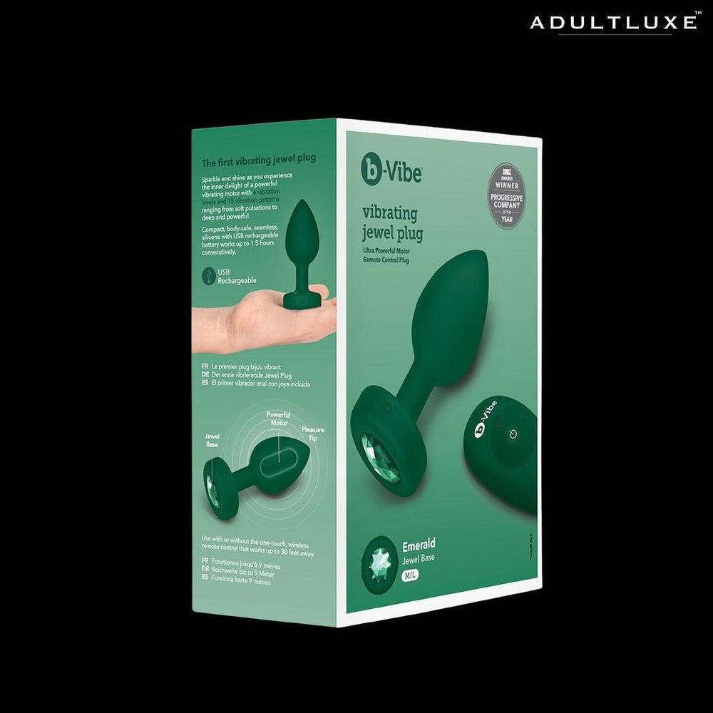 B-Vibe Vibrating Jewel Plug with Remote - AdultLuxe