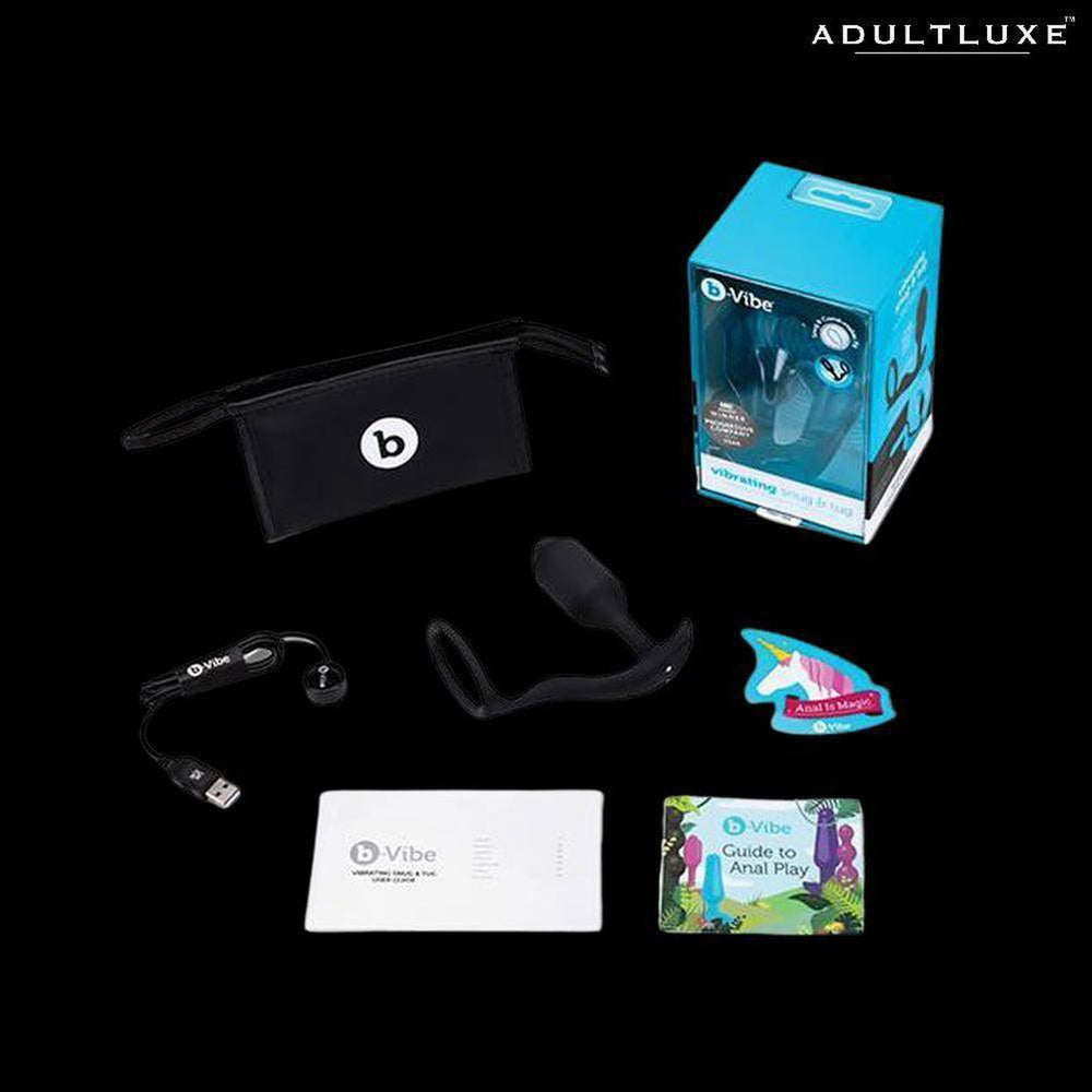 B-Vibe Vibrating Snug & Tug Cock Ring - AdultLuxe