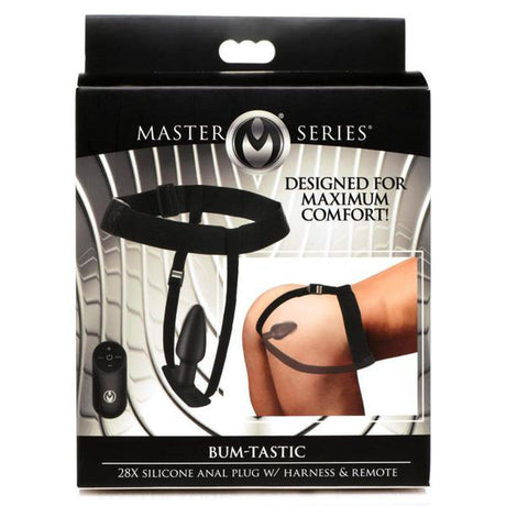 Bum-tastic 28x Silicone Anal Plug With Comfort Harness And Remote Control - AdultLuxe