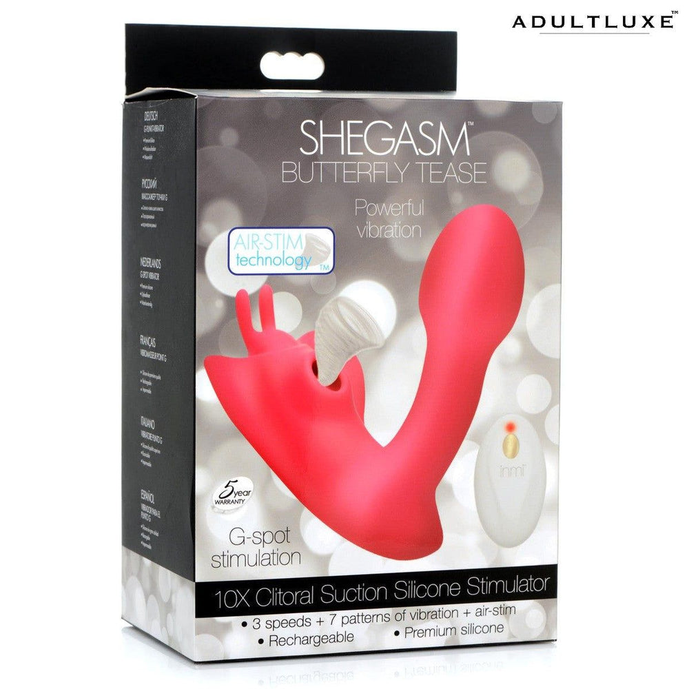 Butterfly Tease 10x Clitoral Suction Silicone Stimulator - AdultLuxe