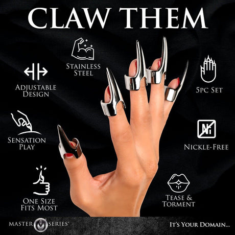 Clawed 5pc Sensation Play Rings Talons - AdultLuxe