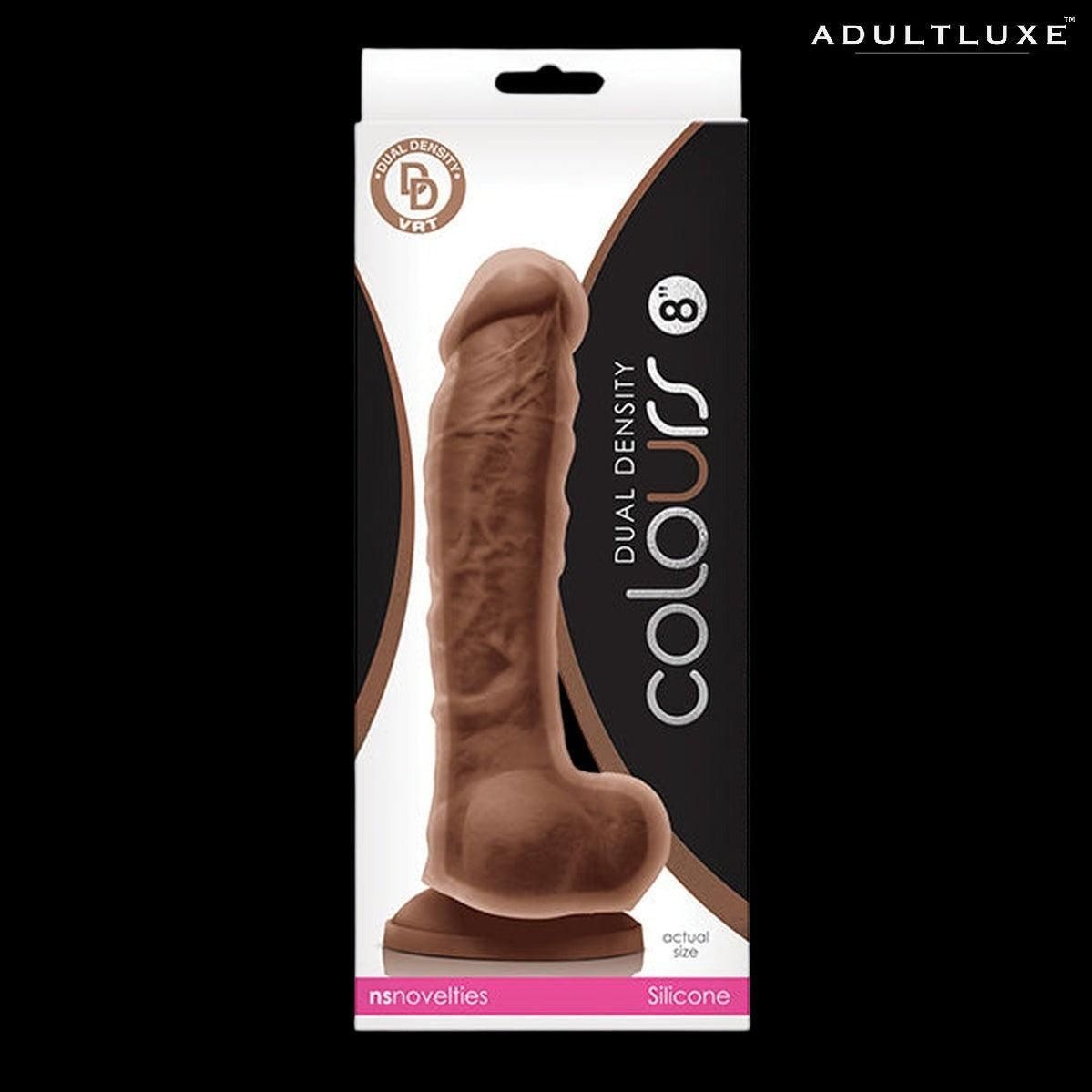 Colours Dual Density 8 Inch Silicone Dildo - AdultLuxe
