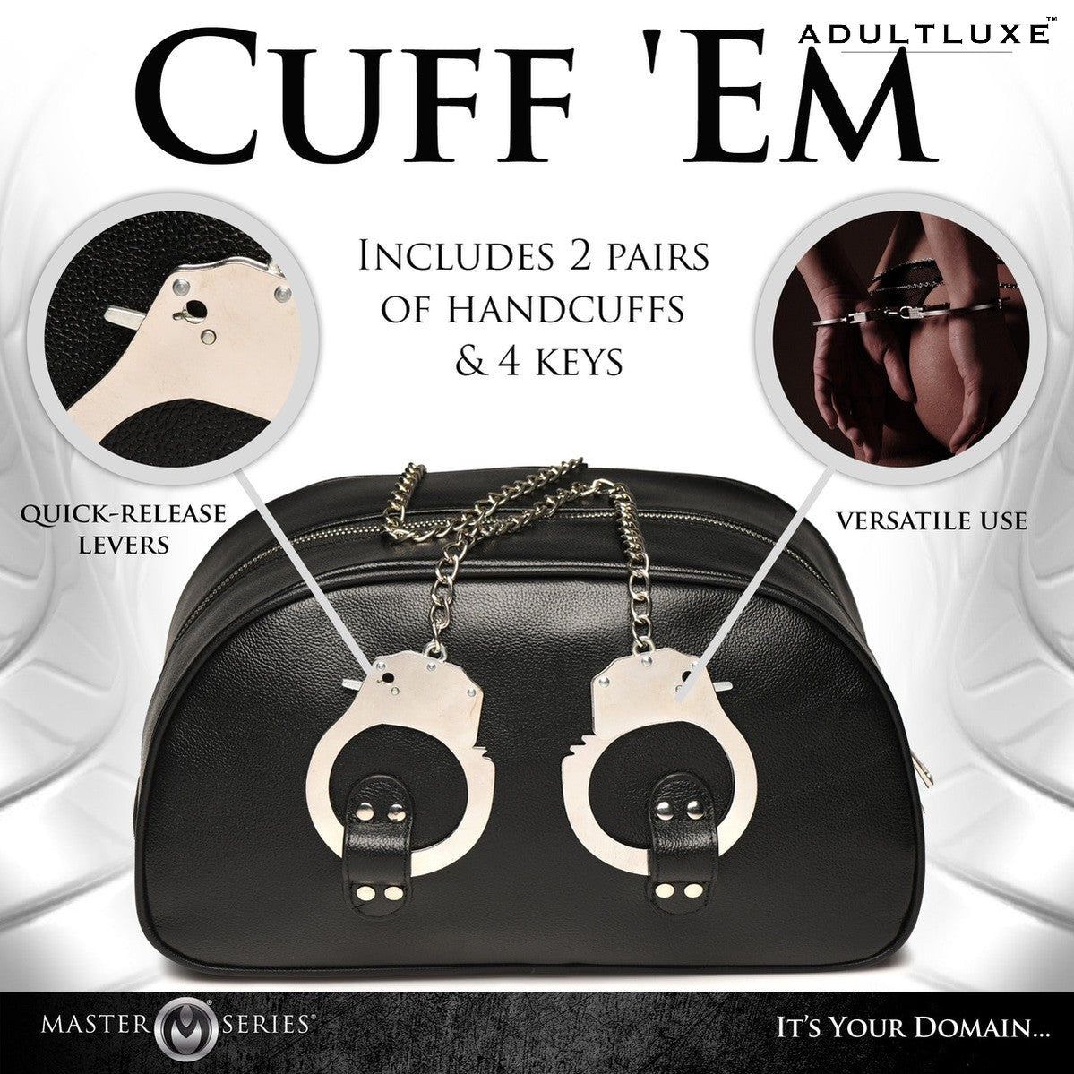 Cuffed And Loaded Travel Bag With Handcuffs - AdultLuxe