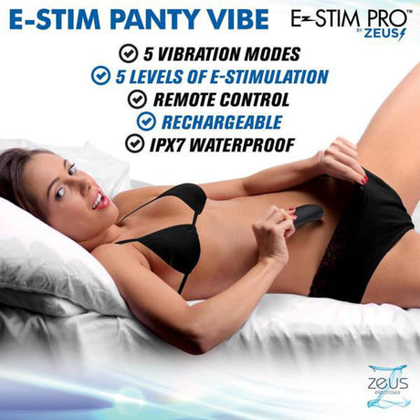 E-stim Panty Vibe With Remote Control by Zeus - AdultLuxe