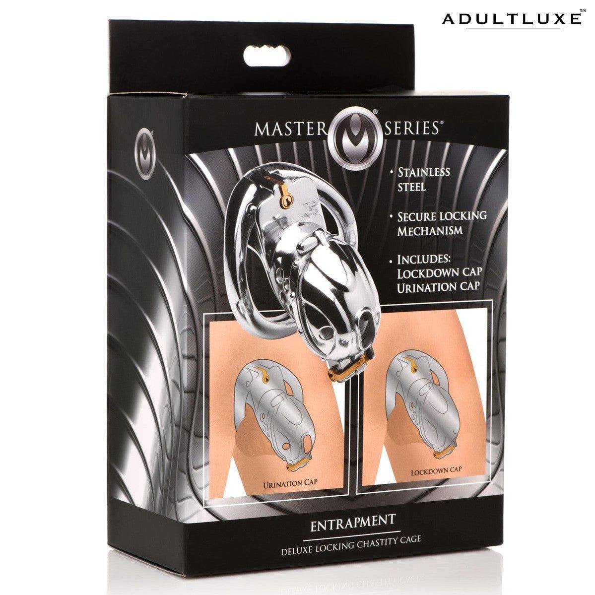 Entrapment Deluxe Locking Open Chastity Cage from Master Series - AdultLuxe