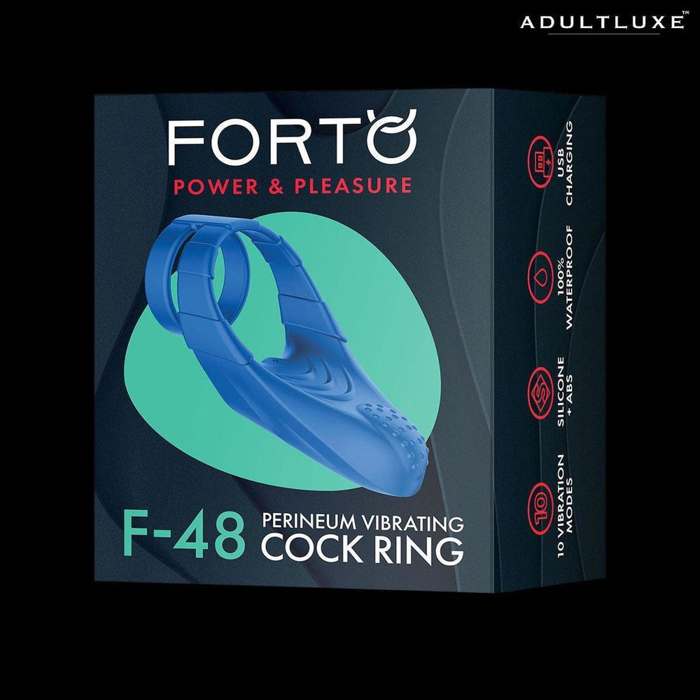 FORTO F-48 Vibrating Perineum Double Cock Ring - AdultLuxe