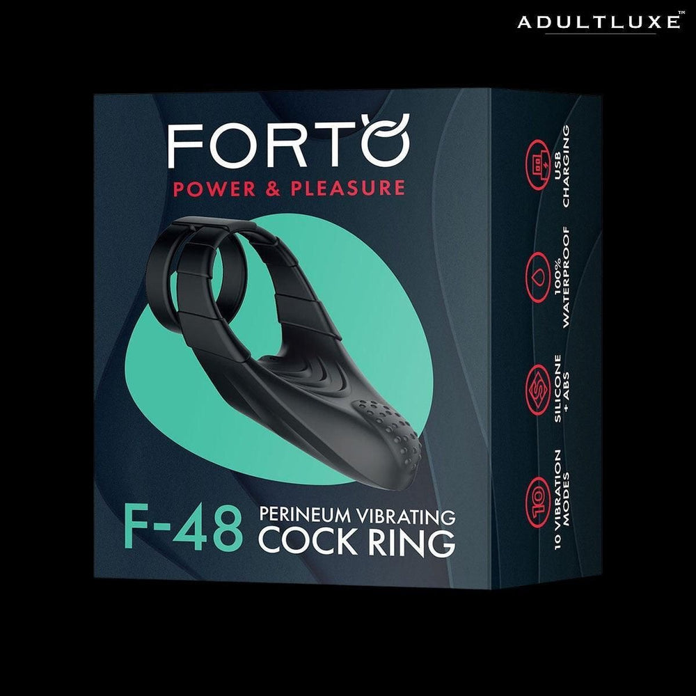 FORTO F-48 Vibrating Perineum Double Cock Ring - AdultLuxe
