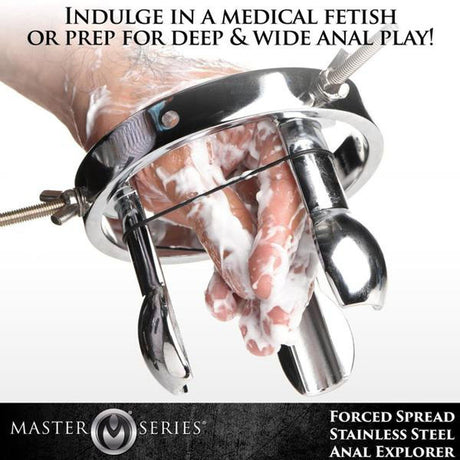 Forced Spread Stainless Steel Anal Explorer - AdultLuxe