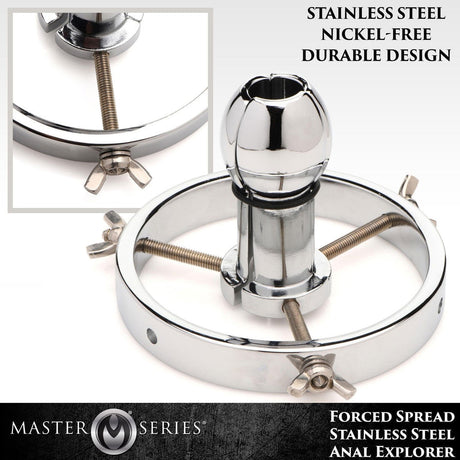 Forced Spread Stainless Steel Anal Explorer - AdultLuxe