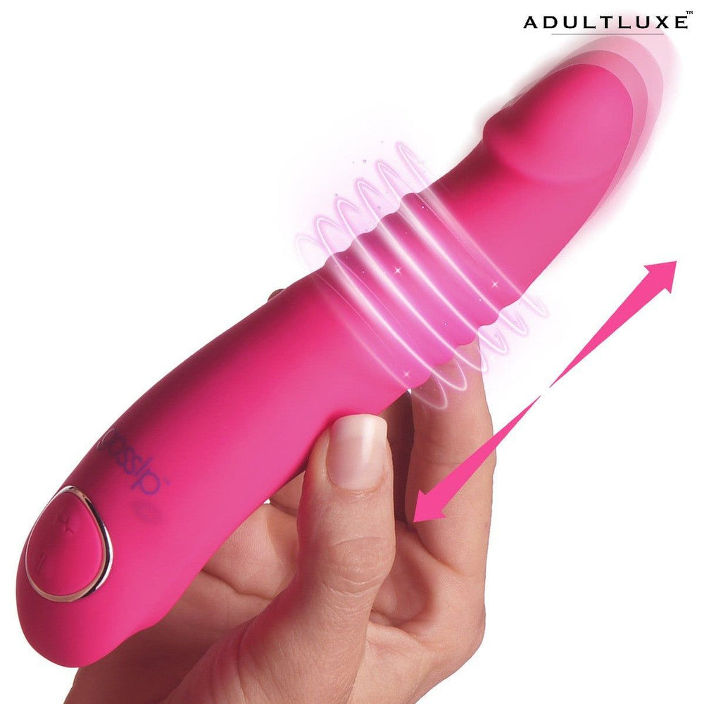 Gossip Blaster 7x Thrusting Silicone Vibrator - AdultLuxe