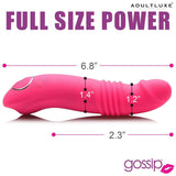 Gossip Blaster 7x Thrusting Silicone Vibrator - AdultLuxe