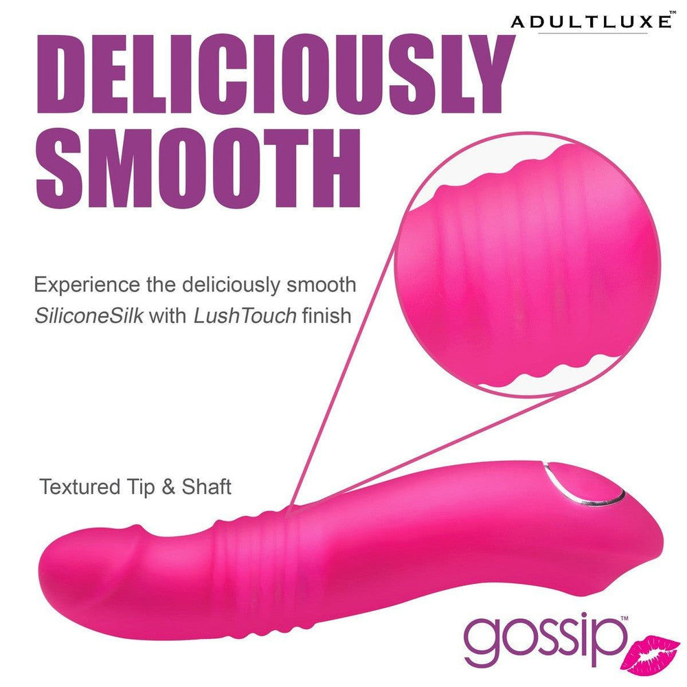 Gossip Blaster 7x Thrusting Silicone Vibrator - AdultLuxe