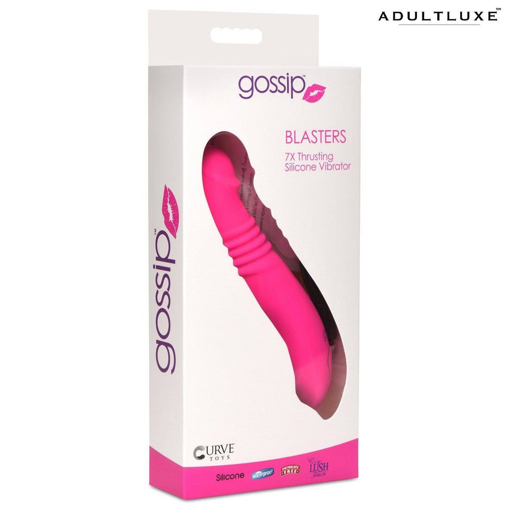 Gossip Blaster 7x Thrusting Silicone Vibrator - AdultLuxe