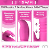 Inmi 35x Lil Swell Thrusting & Inflating Silicone Rabbit Vibrator - AdultLuxe